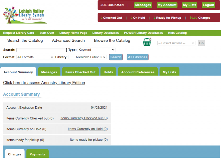 Accessing Your Account Allentown Public Library