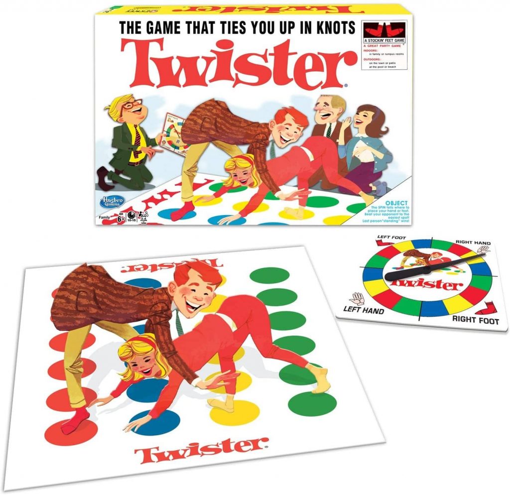 Hasbro Twister Party Classic Board Game for 2 or More Players,Indoor and  Outdoor Game for Kids 6 and Up,Packaging May Vary