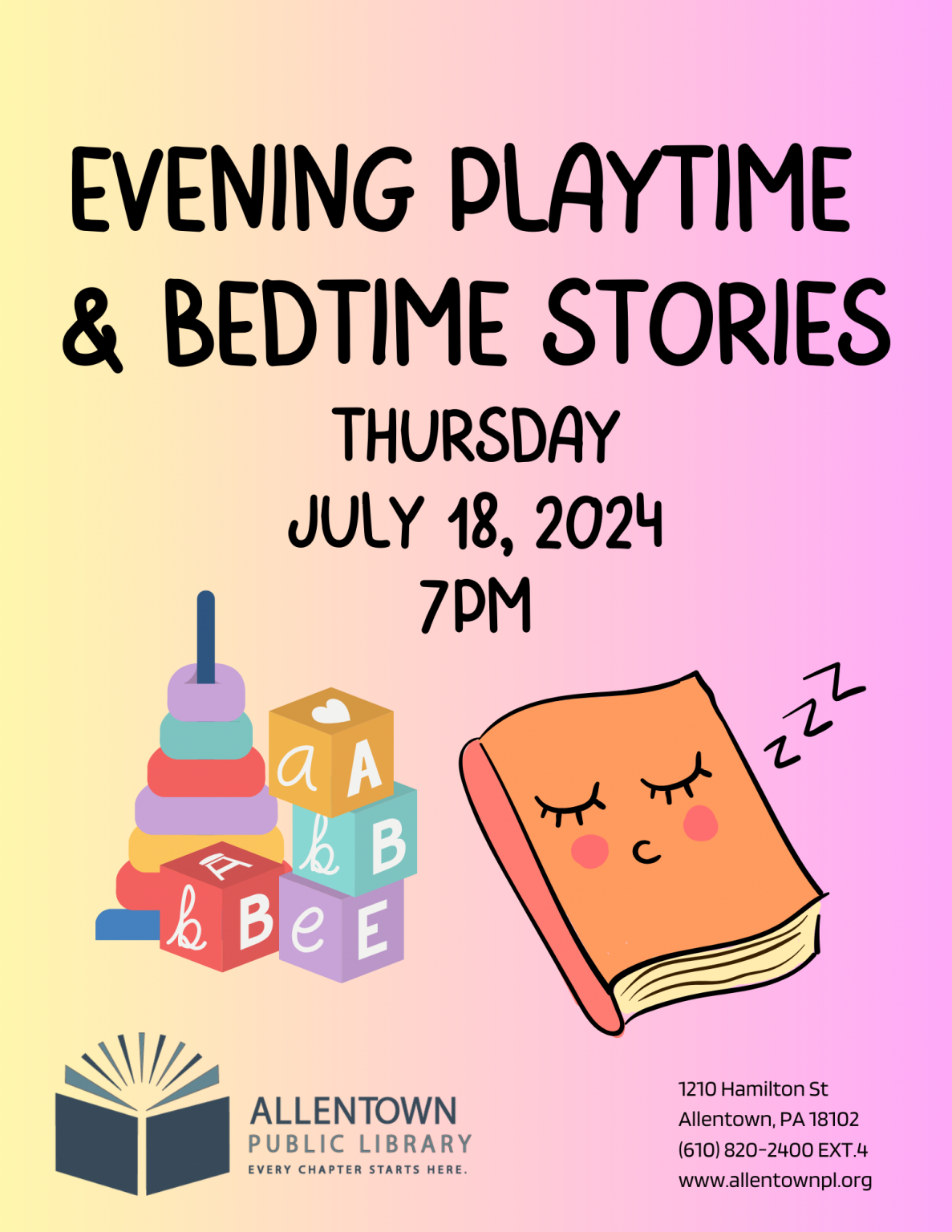 Evening Story Time Allentown Public Library
