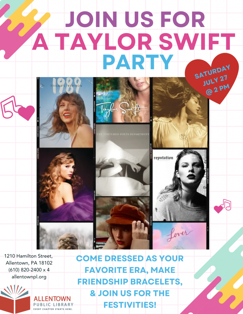 Library Taylor Swift Program Taylor Swift Party – Allentown Public Library