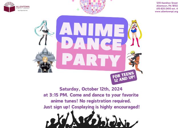 Teen Anime Dance Party for 12-18 years old