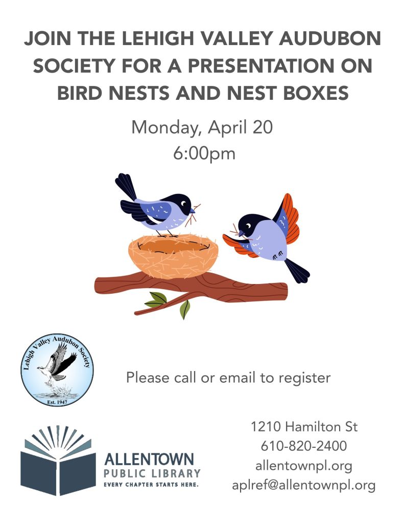 Bird Nest and Nest Boxes Event: April 20 at 6PM