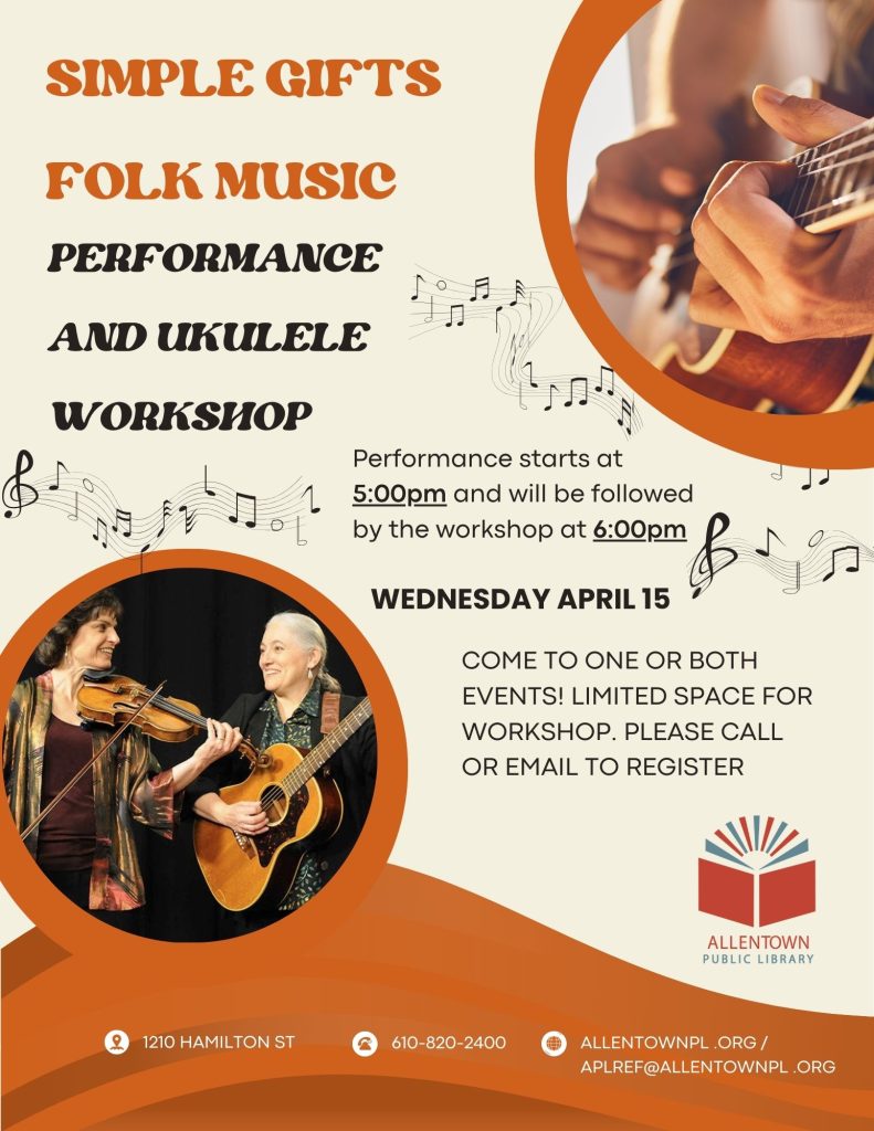 Simple Gifts Program: April 15, 5pm