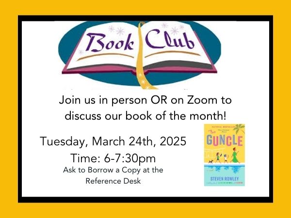 Adult Book Club Flyer: March